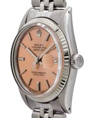 Rolex yellow gold stainless steel Pie Pan Dial Datejust self winding wristwatch