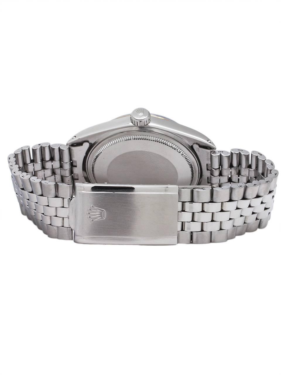 Men's Rolex Stainless Steel Datejust Grey Pie Pan Dial Self Winding Wristwatch