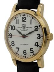 Ball Yellow Gold Filled Official Railroad Self Winding Wristwatch, circa 1960s
