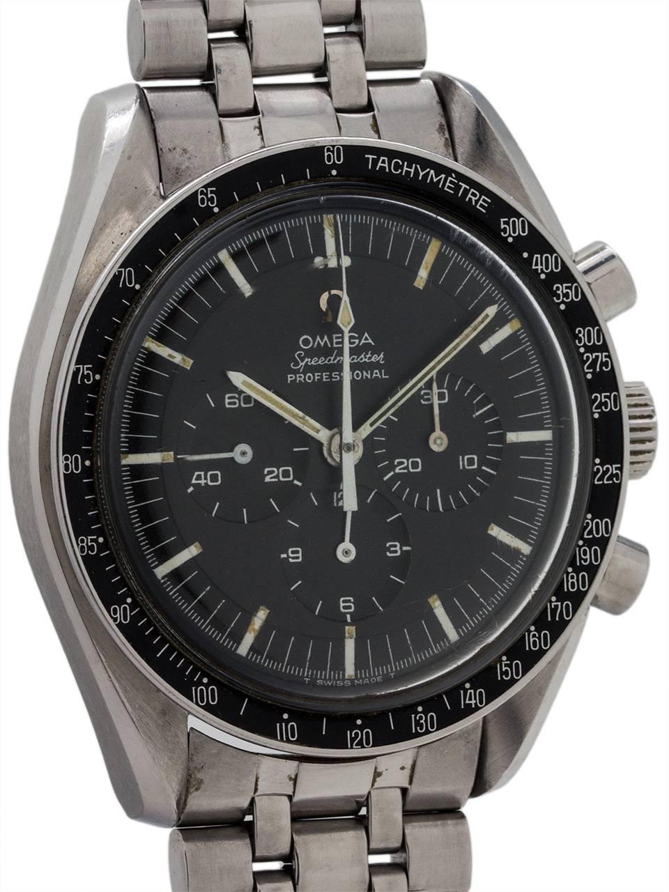 Omega Speedmaster Premoon Manual Wind Wristwatch Ref 145.012-67, circa 1968 In Excellent Condition In West Hollywood, CA