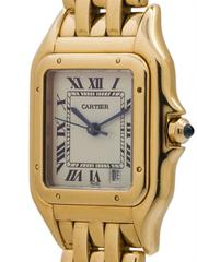 Cartier Yellow Gold White Dial Panther Quartz Wristwatch, circa 1980s