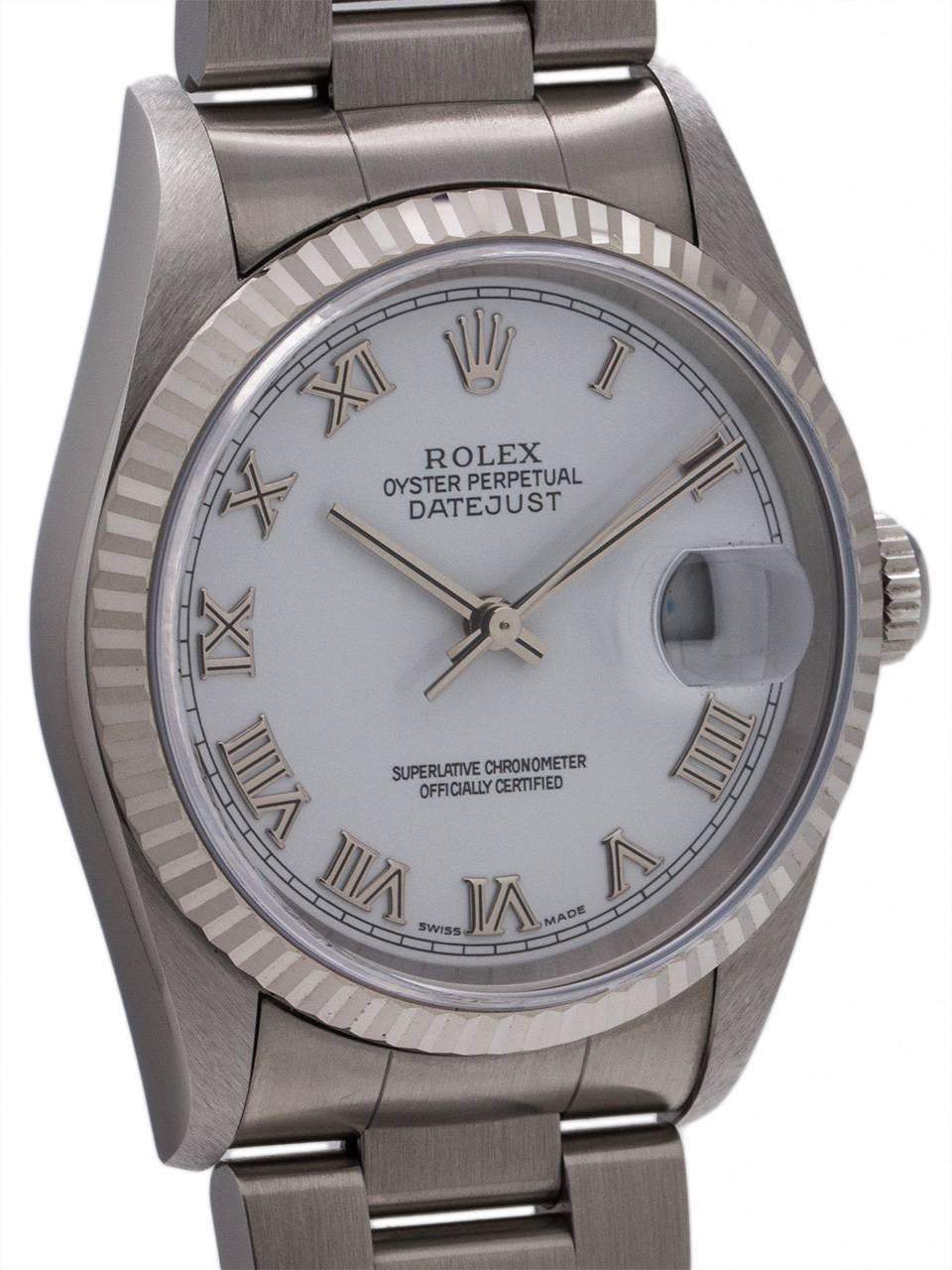 Rolex Stainless Steel Datejust self winding wristwatch Ref 16234, circa 1996 In Excellent Condition In West Hollywood, CA