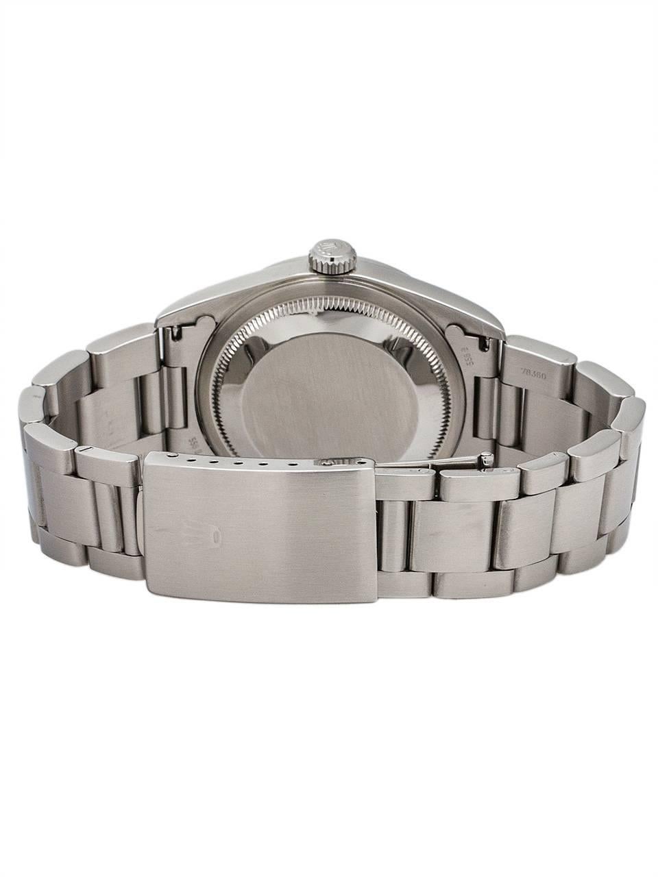 Women's or Men's Rolex Stainless Steel Datejust Self Winding Wristwatch Ref 16200, circa 1997