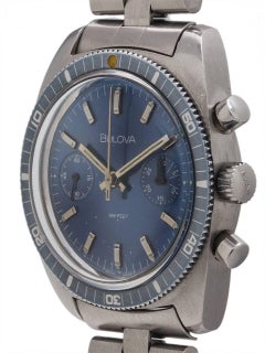 Bulova Stainless Steel Diver’s Chronograph Manual Wind Wristwatch, circa 1970