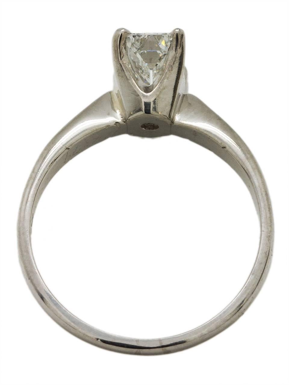 Women's Platinum Diamond Solitaire Engagement Ring .60Ct Emerald Cut E-VS1 EGL Cert For Sale