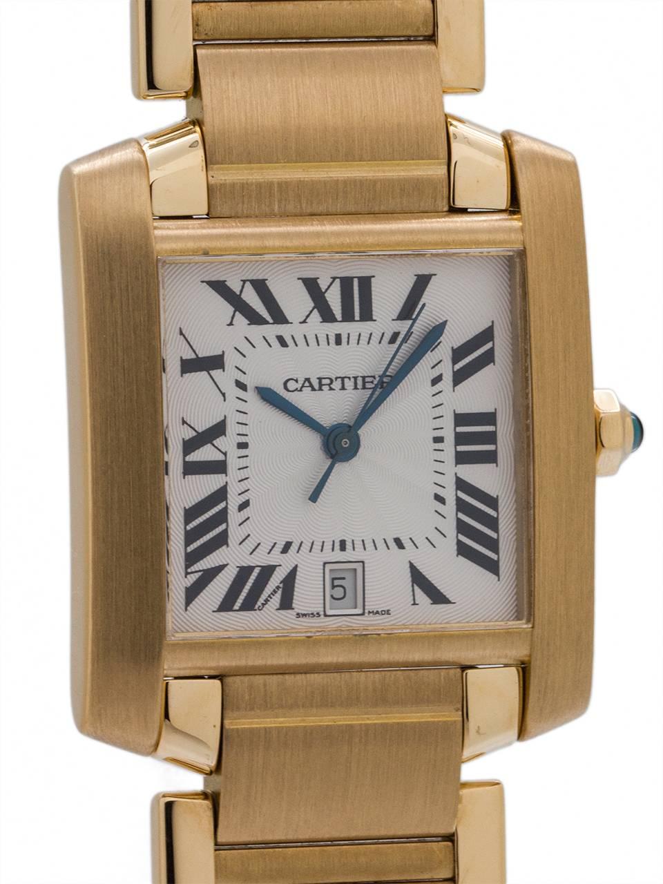 Cartier Yellow Gold Tank Francaise Automatic Wristwatch, circa 2005 In Excellent Condition In West Hollywood, CA