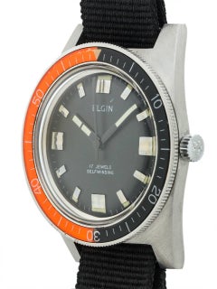 Elgin Stainless Steel Bakelite Bezel Diver's Automatic Wristwatch