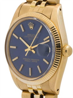 Rolex Yellow Gold Oyster Perpetual Date Self Winding Wristwatch, circa 1980