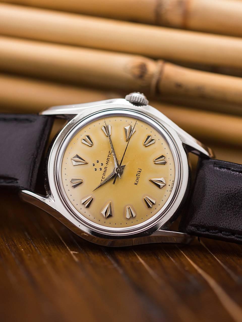 Men's Eterna Stainless Steel Eternamatic Self Winding Wristwatch, circa 1950s