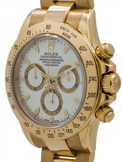 Rolex Yellow Gold White Dial Daytona Wristwatch, circa 2008