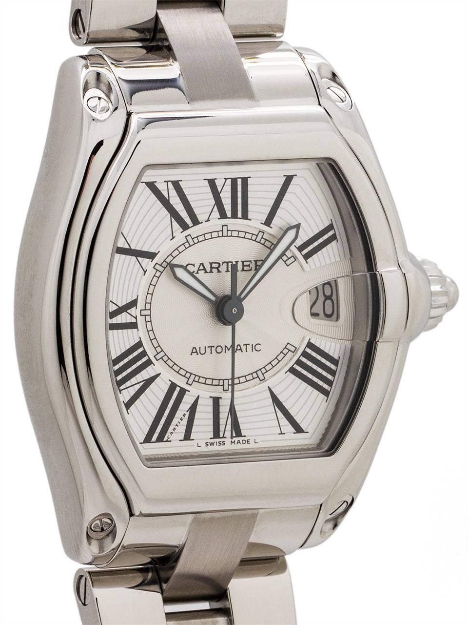 Cartier Stainless Steel Roadster automatic wristwatch, circa 2000s In Excellent Condition In West Hollywood, CA