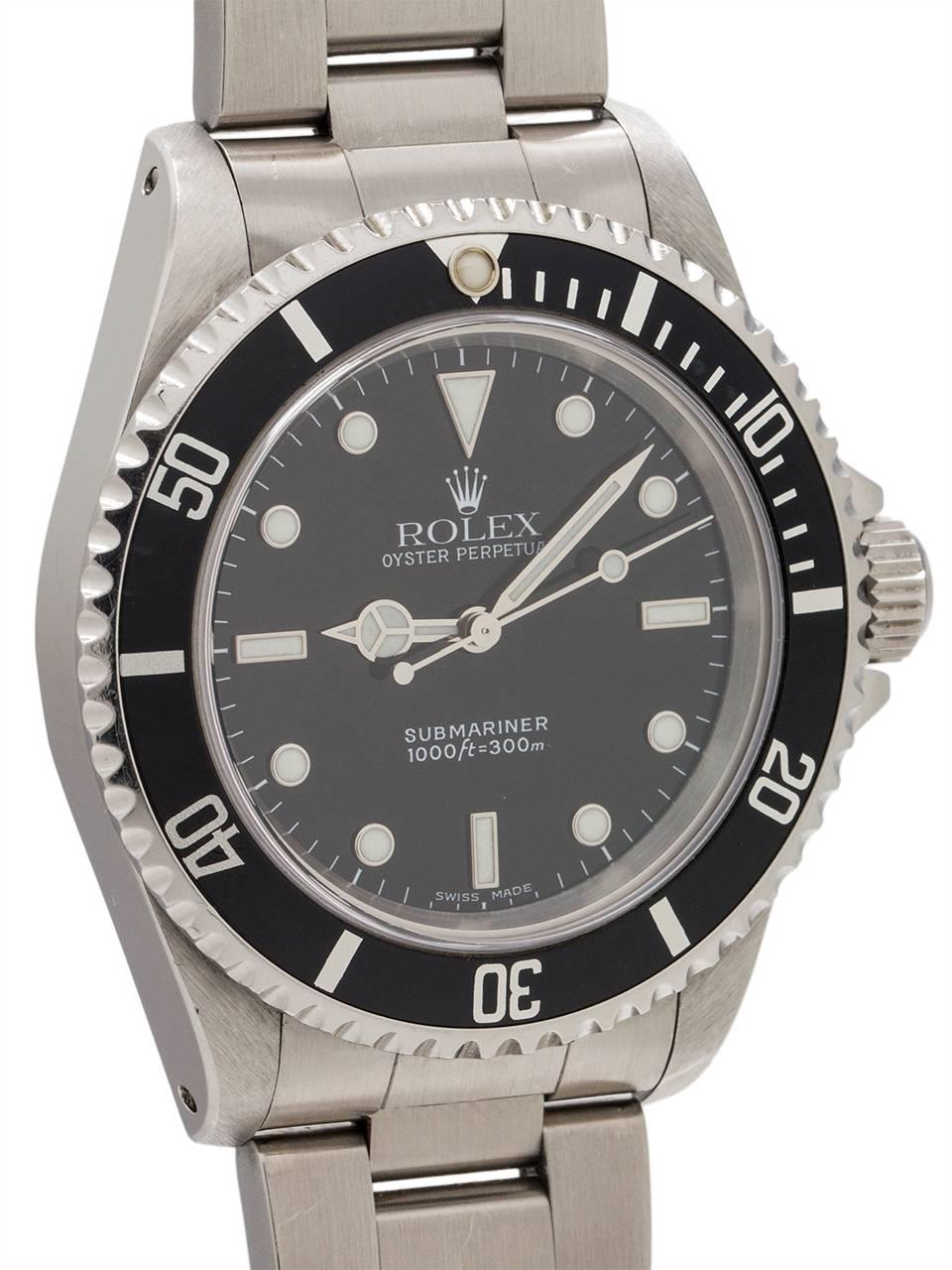 Rolex Stainless Steel Submariner Automatic Wristwatch Ref 14060, circa 2000 In Excellent Condition In West Hollywood, CA