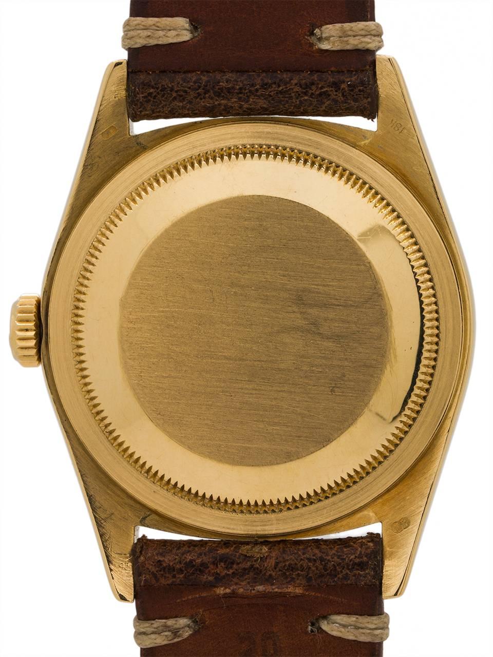 Men's Rolex Yellow Gold President Day Date Automatic Wristwatch Ref 18038, circa 1990
