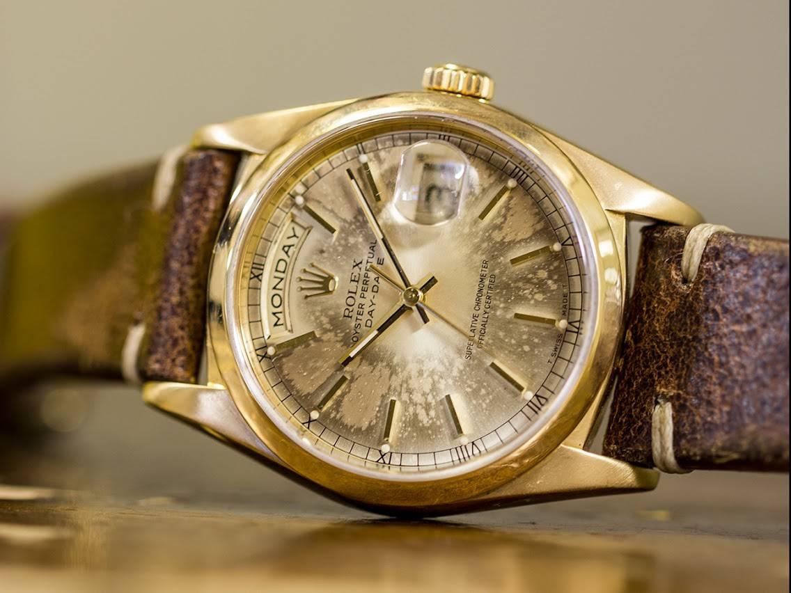 Rolex Yellow Gold President Day Date Automatic Wristwatch Ref 18038, circa 1990 1