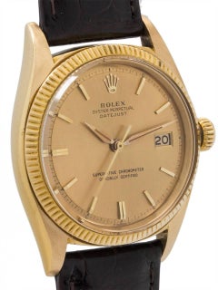 Rolex Yellow Gold Datejust Automatic Wristwatch Ref 1601, circa 1961