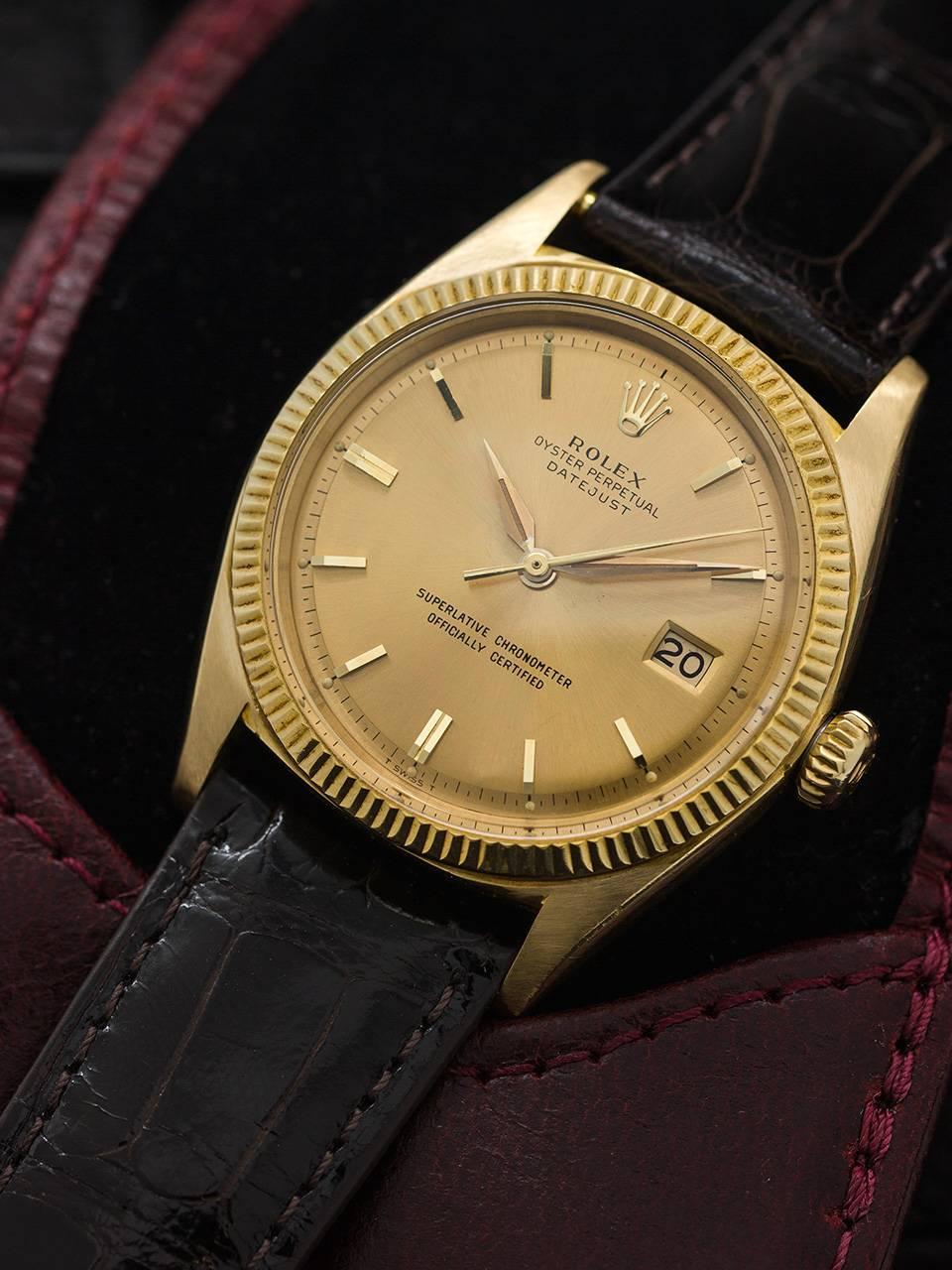 Rolex Yellow Gold Datejust Automatic Wristwatch Ref 1601, circa 1961 1