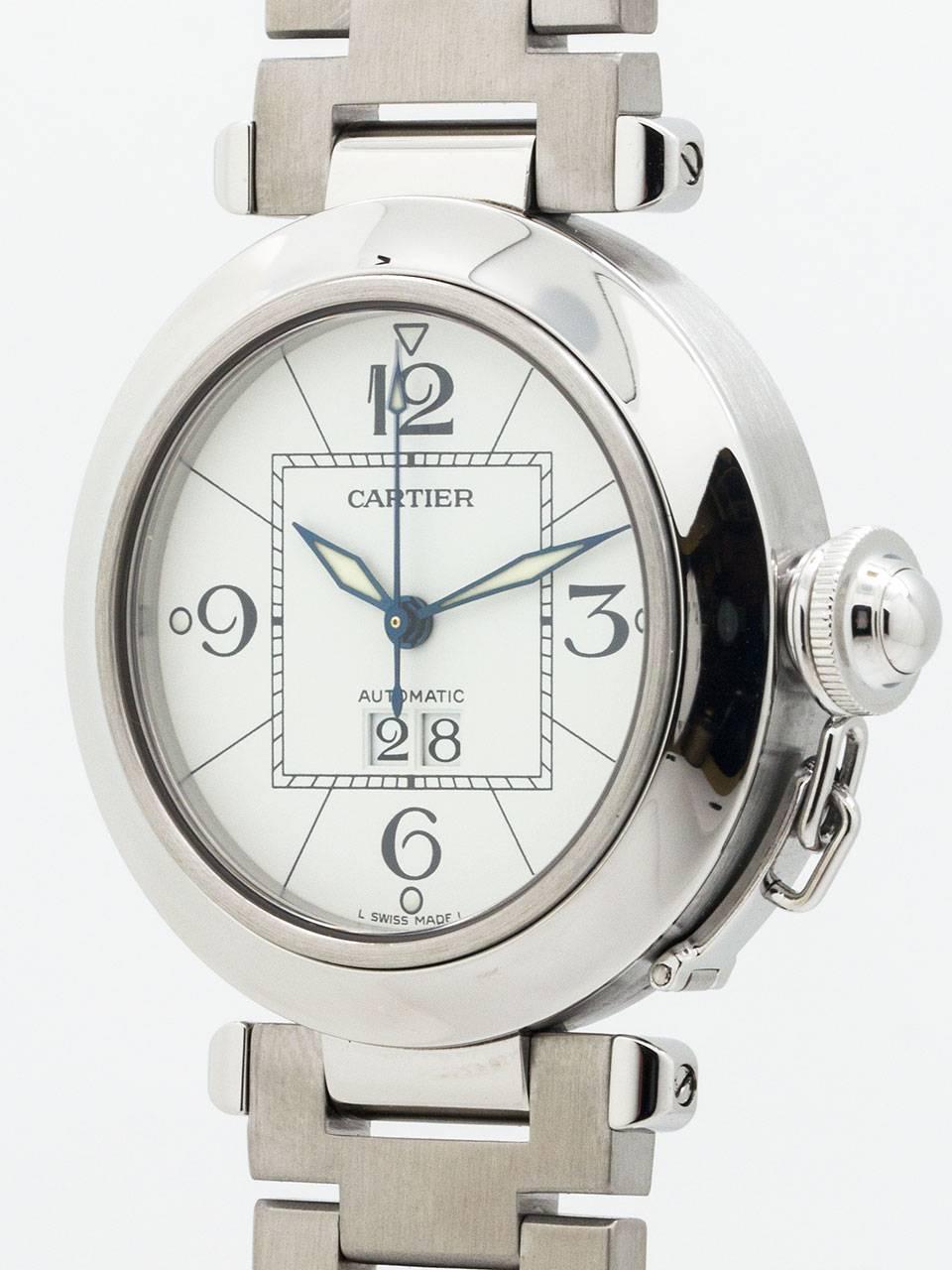 Cartier Stainless Steel Pasha C Big Date Automatic Wristwatch, circa 2000s In Excellent Condition In West Hollywood, CA
