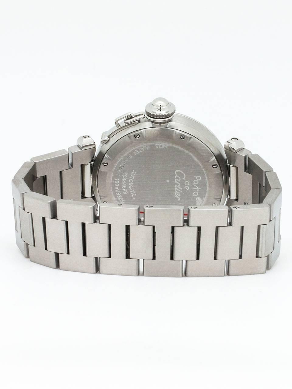 Women's or Men's Cartier Stainless Steel Pasha C Big Date Automatic Wristwatch, circa 2000s