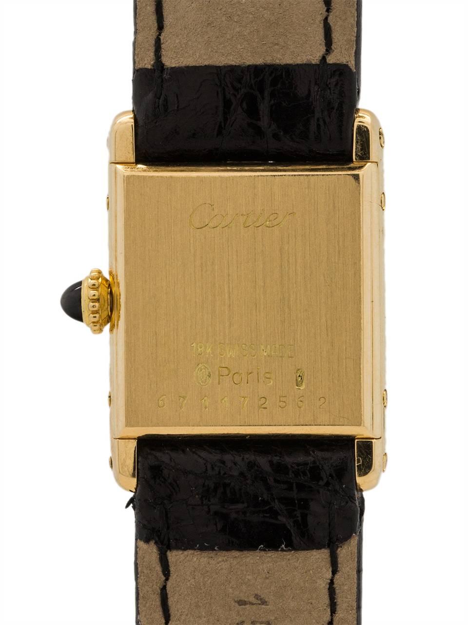Cartier Ladies yellow gold Mini Tank Louis manual wristwatch, circa 1980s 1