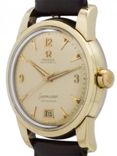 Omega Yellow Gold Seamaster Calendar Self Winding Wristwatch circa 1952