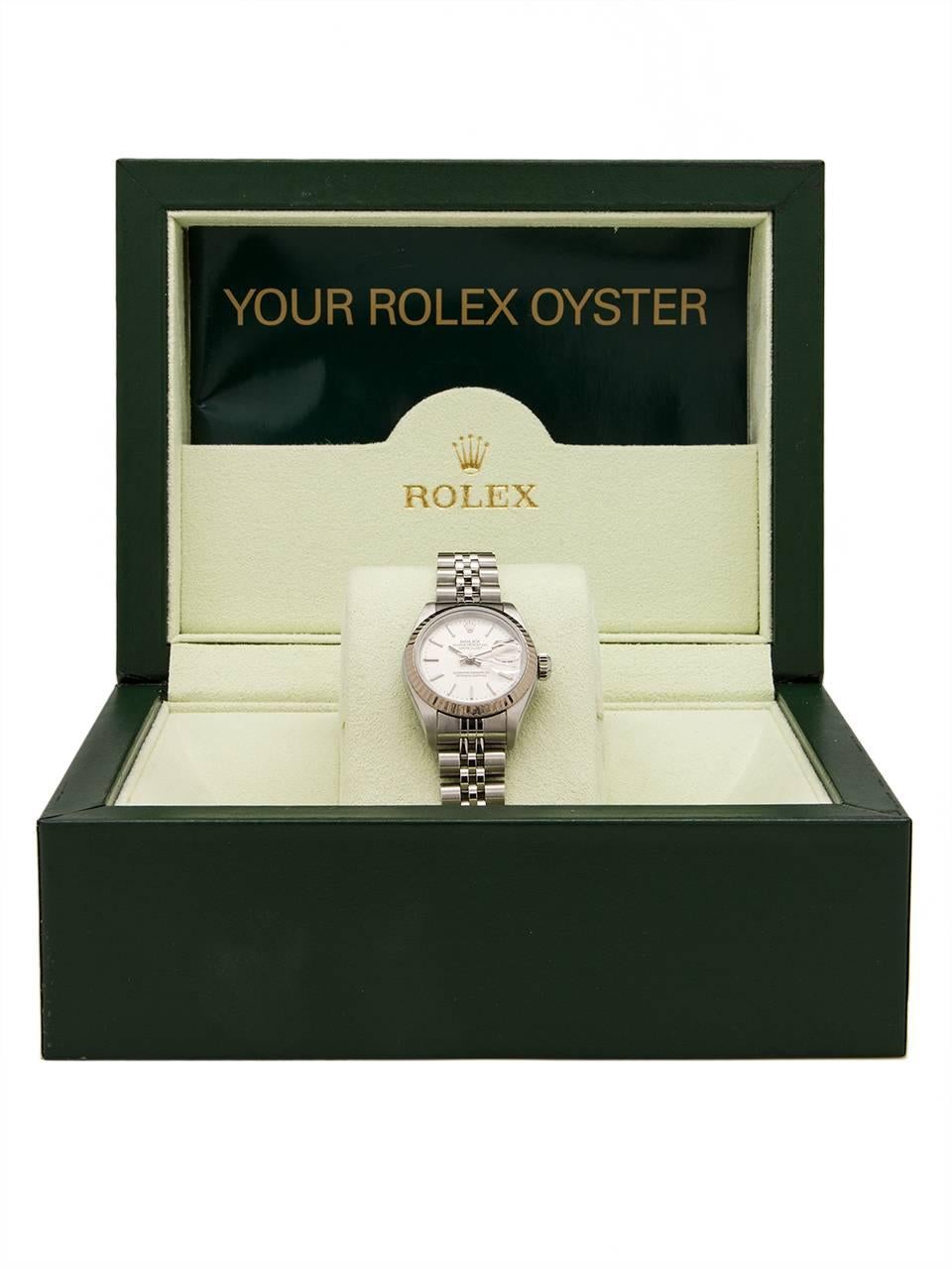 Rolex Ladies White Gold Stainless Steel Datejust Automatic Wristwatch circa 2003 2