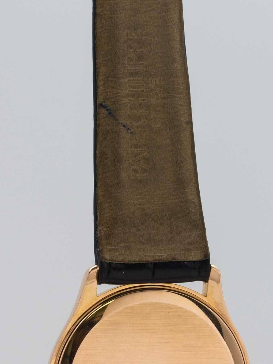 Men's Patek Philippe Rose Gold Manual Wind Wristwatch Ref 3923, circa 1990