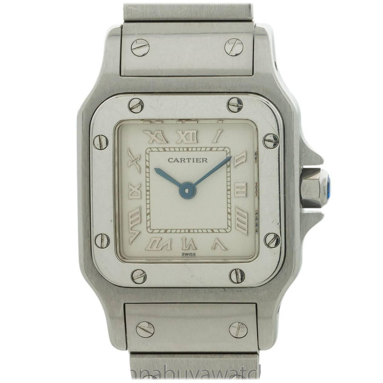 Cartier Ladies Stainless Steel Santos quartz wristwatch, circa 2000s For Sale