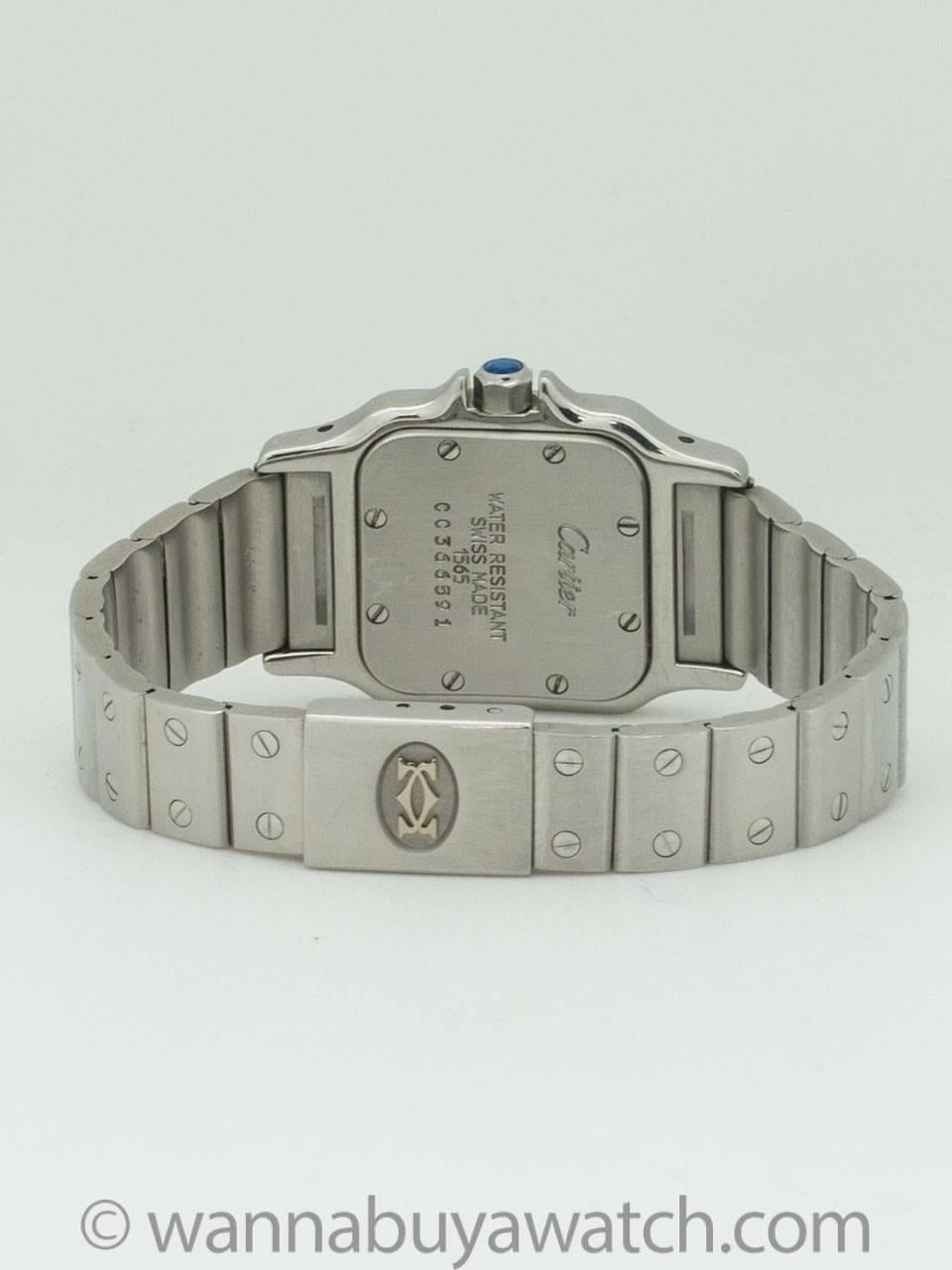 Women's Cartier Ladies Stainless Steel Santos quartz wristwatch, circa 2000s For Sale