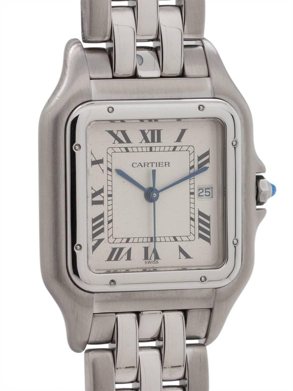 Cartier Stainless Steel Panther Jumbo quartz wristwatch, circa 1990s In Excellent Condition In West Hollywood, CA