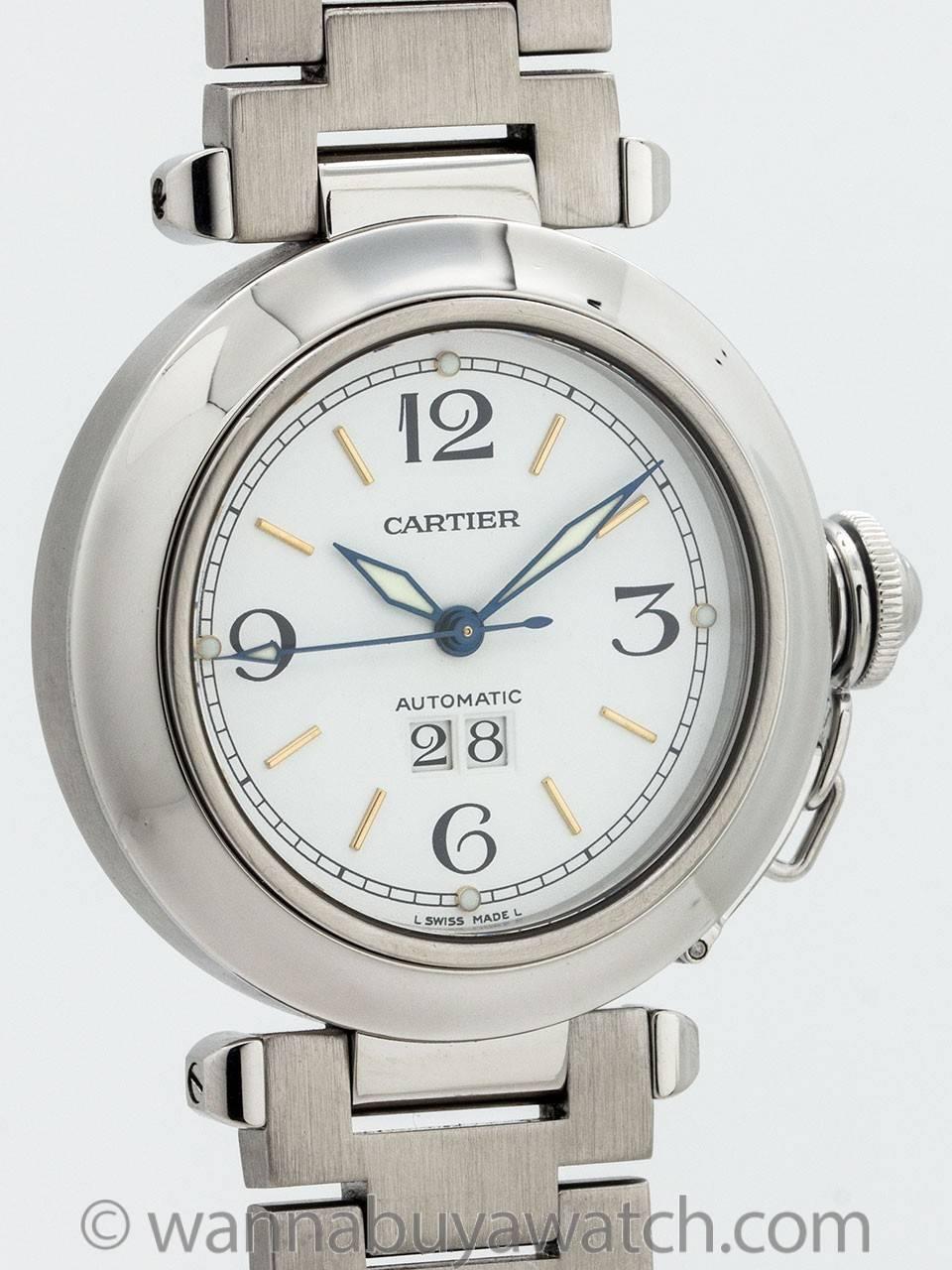 Modern Cartier Stainless Steel Pasha C “Big Date” wristwatch, circa 2000s