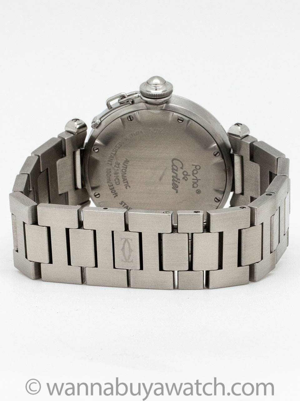 Cartier Stainless Steel Pasha C “Big Date” wristwatch, circa 2000s In Excellent Condition In West Hollywood, CA