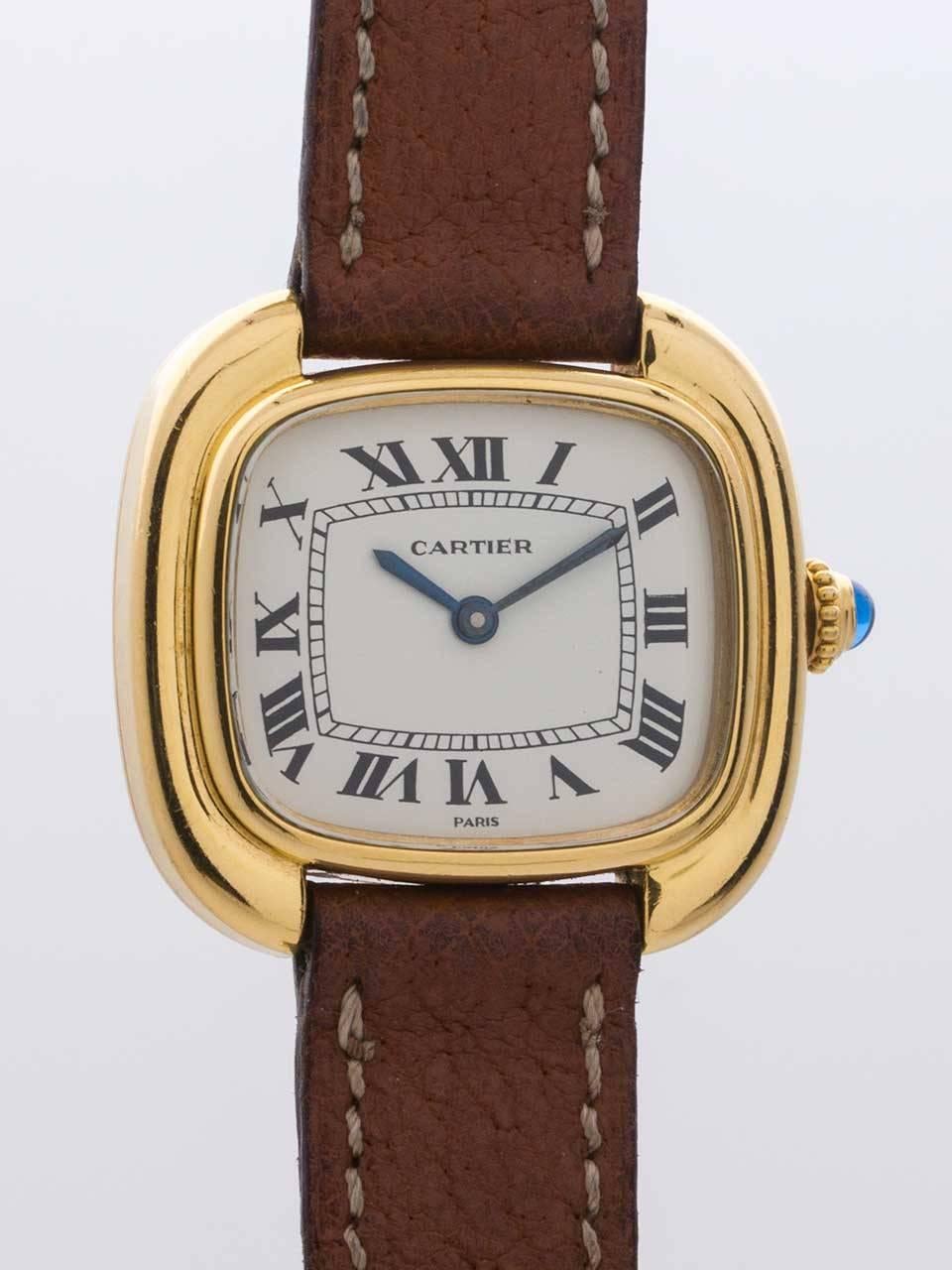 Modern Cartier Ladies Yellow Gold Gondole quartz Wristwatch, circa 1990s 