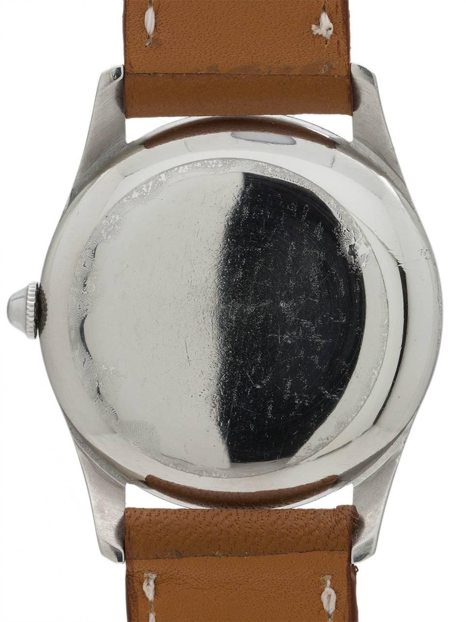 Men's Rolex Stainless Steel Dress Manual Wind Wristwatch Ref 5517, circa 1950s