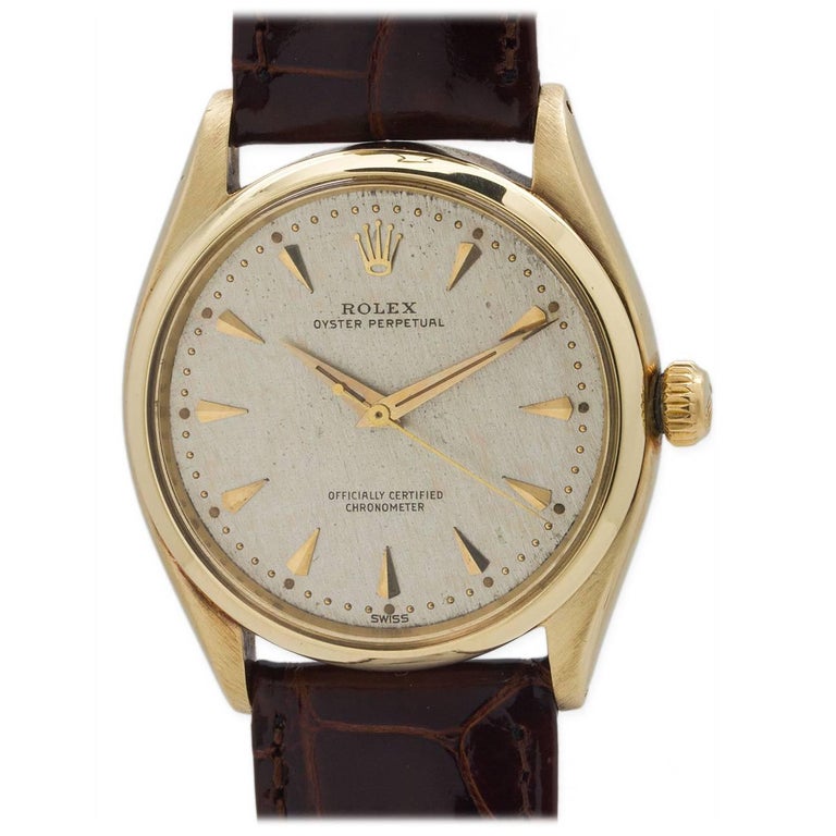 Rolex Yellow Gold Oyster Perpetual self winding wristwatch Ref 6564 ...