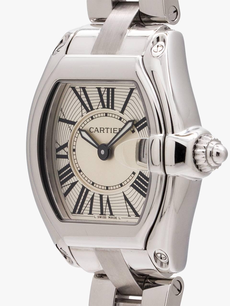 Cartier Ladies Stainless Steel Roadster Quartz Wristwatch, circa 2000s In Excellent Condition In West Hollywood, CA