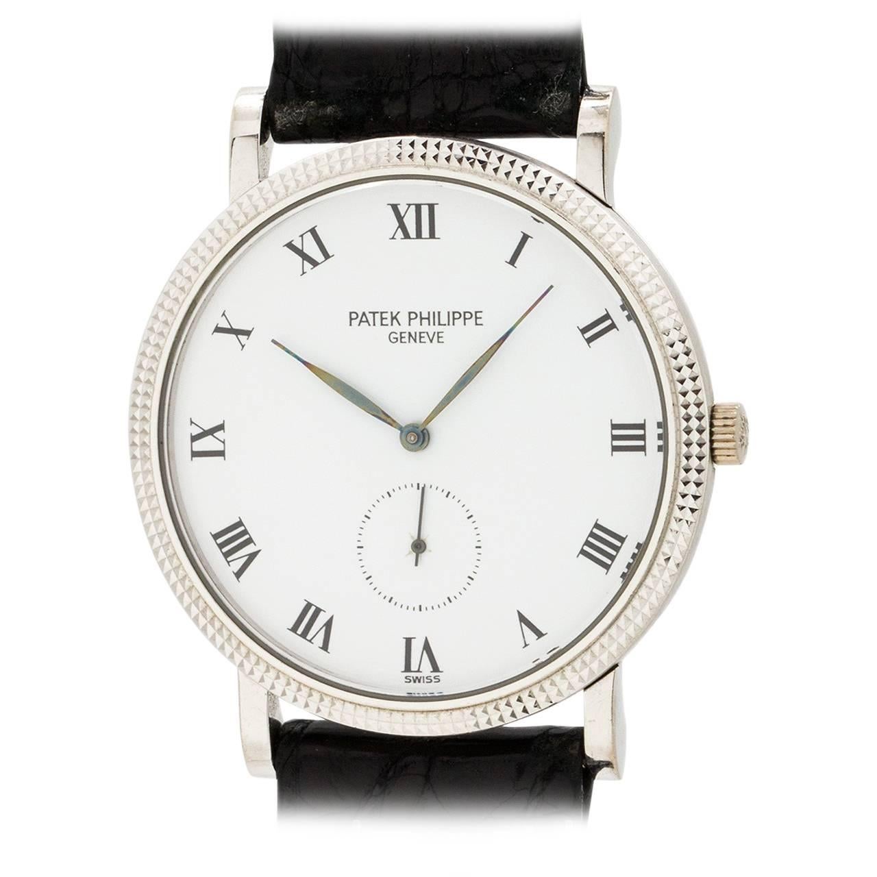 Patek Philippe White Gold Hobnail Bezel Manual Wind Wristwatch Ref 3919 For Sale