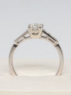 Vintage Diamond Engagement Ring 0.50 Carat Transitional Cut G-VS1 circa 1950s
