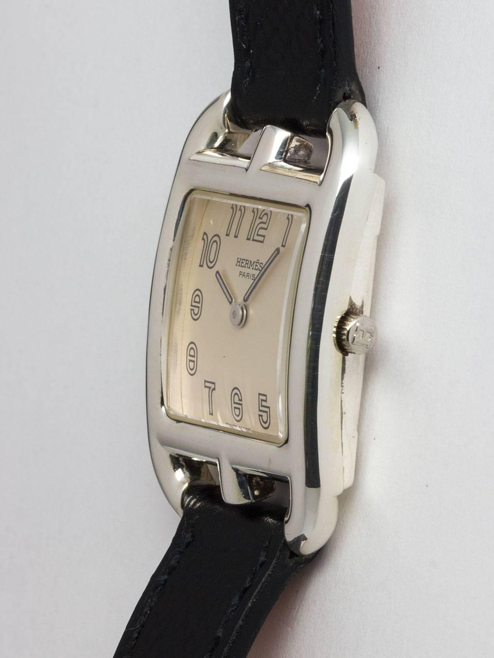 Hermes Lady's Stainless Steel Cape Cod Quartz Wristwatch  In Excellent Condition In West Hollywood, CA