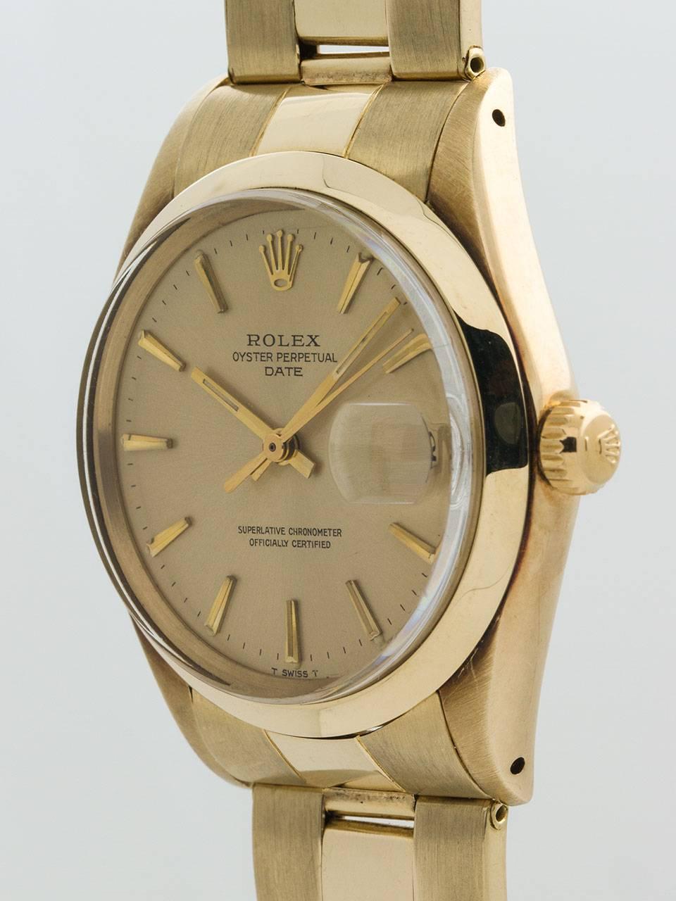 Rolex Yellow Gold Oyster Perpetual Date Wristwatch Ref 1503 In Excellent Condition In West Hollywood, CA