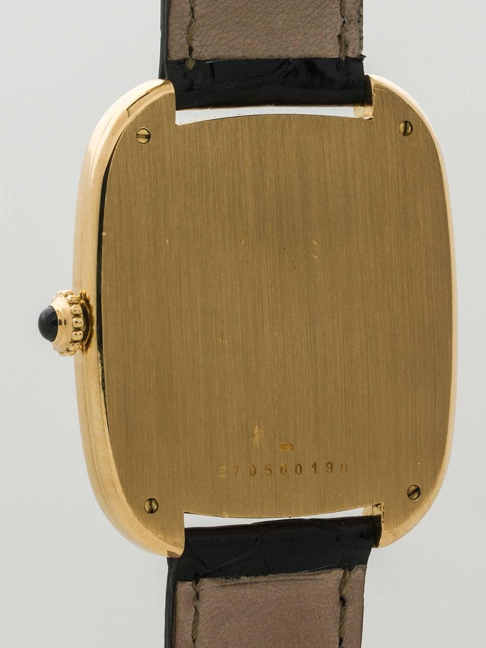 Men's Cartier Yellow Gold Gondole Wristwatch circa 1973