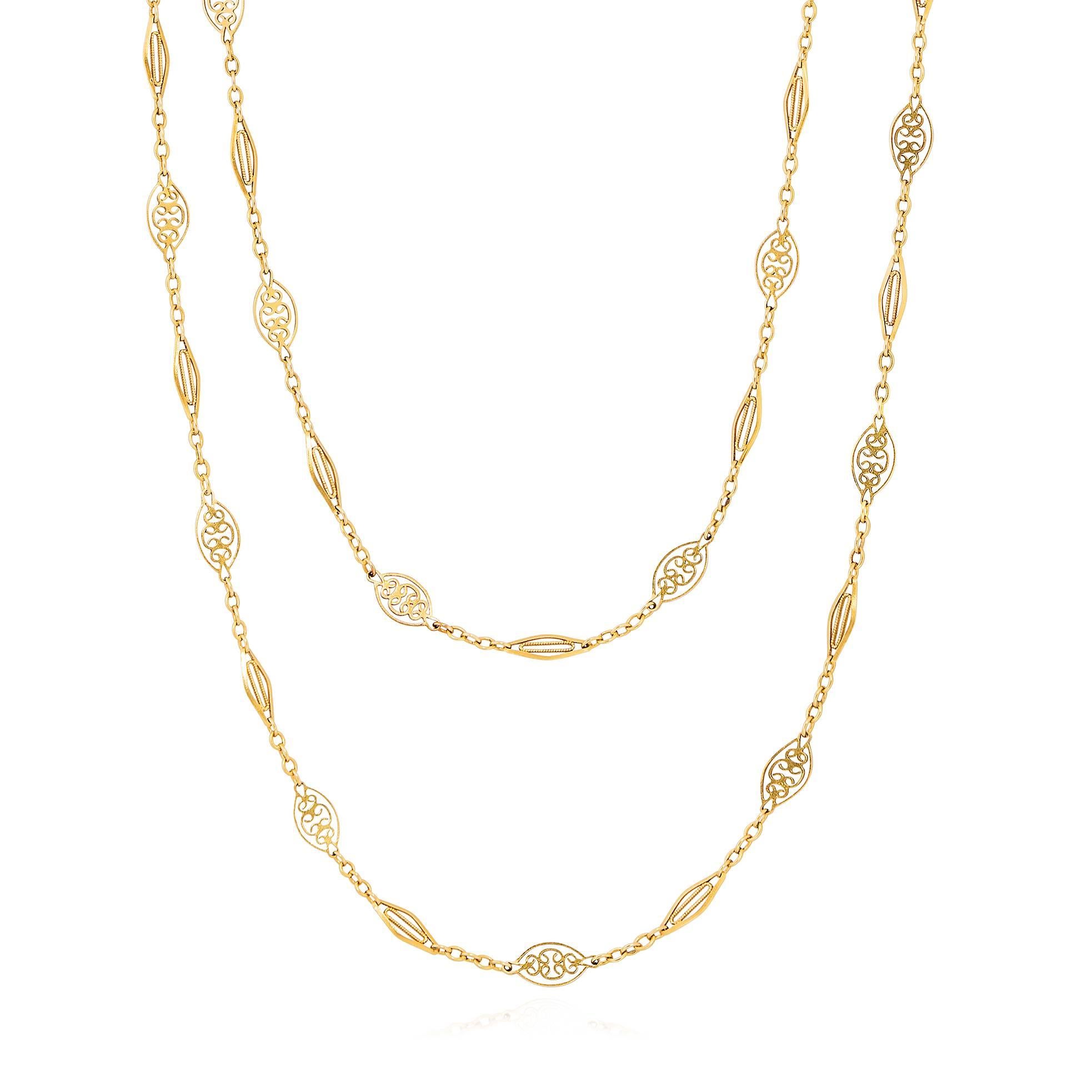 1900s Antique French Gold Chain Necklace