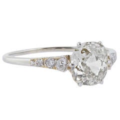 An Old Cut Diamond Platinum Engagement Ring