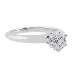 Tiffany & Co. Single Stone Diamond Platinum Engagement Ring