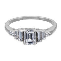 GIA Cert 0.71 Carat D Colour Diamond Platinum Engagement Ring 3