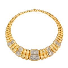 1960s Poiray Paris Diamond Gold Collar Necklace 8