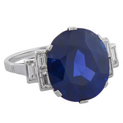 11.82 Carat Burmese Sapphire Diamond Platinum Engagement Ring 9