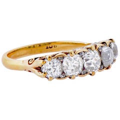 Victorian Diamond Gold Five Stone Ring