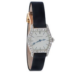 Antique Cartier Lady's Platinum Diamond Wristwatch