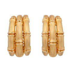 Cartier a Fine Pair of Yellow Gold Hoop Ear Clips 12