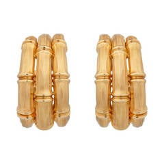 Cartier a Fine Pair of Yellow Gold Hoop Ear Clips